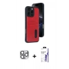 MARSİLYAN™- iPhone 16 Pro Max Kılıf Yörünge Işık Serisi - Siyah Bilvis 3X AR HD Cam Ekran Koruyucu + Pers Alüminyum Kamera Lens - GI