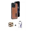 MARSİLYAN™- iPhone 16 Pro Max Kılıf Yörünge Işık Serisi - Siyah Bilvis 3X AR HD Cam Ekran Koruyucu + Pers Alüminyum Kamera Lens - CLTM