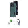 MARSİLYAN™- iPhone 16 Pro Max Kılıf Yörünge Işık Serisi - Siyah Bilvis 3X AR HD Cam Ekran Koruyucu + Raze Metal Kamera Lens - BZ