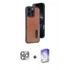MARSİLYAN™- iPhone 16 Pro Max Kılıf Yörünge Işık Serisi - Siyah Bilvis 5in1 3D Magic Cam Ekran Koruyucu + Pers Alüminyum Kamera Lens - GI