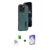 MARSİLYAN™- iPhone 16 Pro Max Kılıf Yörünge Işık Serisi - Siyah Bilvis 5in1 3D Magic Cam Ekran Koruyucu + Raze Metal Kamera Lens - BZ