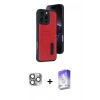 MARSİLYAN™- iPhone 16 Pro Max Kılıf Yörünge Işık Serisi - Siyah Bilvis 5in1 3D Magic Cam Ekran Koruyucu + Pers Alüminyum Kamera Lens - GI