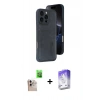 MARSİLYAN™- iPhone 16 Pro Max Kılıf Yörünge Işık Serisi - Siyah Bilvis 5in1 3D Magic Cam Ekran Koruyucu + Raze Metal Kamera Lens - NLGY