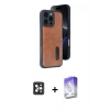MARSİLYAN™- iPhone 16 Pro Max Kılıf Yörünge Işık Serisi - Siyah Bilvis 5in1 3D Magic Cam Ekran Koruyucu + PVD Metal Kamera Lens - SH