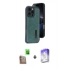 MARSİLYAN™- iPhone 16 Pro Max Kılıf Yörünge Işık Serisi - Siyah Bilvis 5in1 3D Magic Cam Ekran Koruyucu + Raze Metal Kamera Lens - CLTM