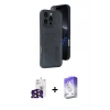 MARSİLYAN™- iPhone 16 Pro Max Kılıf Yörünge Işık Serisi - Siyah Bilvis 5in1 3D Magic Cam Ekran Koruyucu + Bilvis Titan Kamera Lens - SH