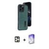MARSİLYAN™- iPhone 16 Pro Max Kılıf Yörünge Işık Serisi - Siyah Bilvis 5in1 3D Magic Cam Ekran Koruyucu + PVD Metal Kamera Lens - GD