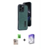 MARSİLYAN™- iPhone 16 Pro Max Kılıf Yörünge Işık Serisi - Siyah Bilvis 5in1 3D Magic Cam Ekran Koruyucu + Raze Metal Kamera Lens - NLGY