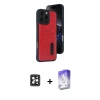 MARSİLYAN™- iPhone 16 Pro Max Kılıf Yörünge Işık Serisi - Siyah Bilvis 5in1 3D Magic Cam Ekran Koruyucu + PVD Metal Kamera Lens - SH