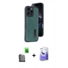 MARSİLYAN™- iPhone 16 Pro Max Kılıf Yörünge Işık Serisi - Siyah Bilvis 5in1 5D Magic Hayalet Cam Ekran Koruyucu + Siyah Raze Metal Kamera Lens