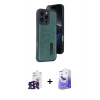MARSİLYAN™- iPhone 16 Pro Max Kılıf Yörünge Işık Serisi - Siyah Bilvis 5in1 5D Magic Hayalet Cam Ekran Koruyucu + Bilvis Titan Kamera Lens - SH
