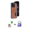 MARSİLYAN™- iPhone 16 Pro Max Kılıf Yörünge Işık Serisi - Siyah Bilvis 5in1 5D Magic Hayalet Cam Ekran Koruyucu + Raze Metal Kamera Lens - NLGY