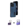 MARSİLYAN™- iPhone 16 Pro Max Kılıf Yörünge Işık Serisi - Siyah Bilvis 5in1 5D Magic Hayalet Cam Ekran Koruyucu + Bilvis Titan Kamera Lens - SH