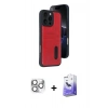 MARSİLYAN™- iPhone 16 Pro Max Kılıf Yörünge Işık Serisi - Siyah Bilvis 5in1 5D Magic Hayalet Cam Ekran Koruyucu + Pers Alüminyum Kamera Lens - GS