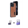 MARSİLYAN™- iPhone 16 Pro Max Kılıf Yörünge Işık Serisi - Siyah Bilvis 5in1 5D Magic Hayalet Cam Ekran Koruyucu + Titanyum Gri Bilvis Titan Kamera Lens