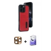 MARSİLYAN™- iPhone 16 Pro Max Kılıf Yörünge Işık Serisi - Siyah Bilvis 5in1 5D Magic Hayalet Cam Ekran Koruyucu + Çöl Titanyum Pers Alüminyum Kamera Lens