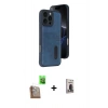 MARSİLYAN™- iPhone 16 Pro Max Kılıf Yörünge Işık Serisi - Siyah Bilvis Hayalet Cam Ekran Koruyucu + Raze Metal Kamera Lens - CLTM