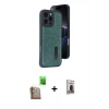MARSİLYAN™- iPhone 16 Pro Max Kılıf Yörünge Işık Serisi - Siyah Bilvis Hayalet Cam Ekran Koruyucu + Raze Metal Kamera Lens - CLTM
