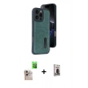 MARSİLYAN™- iPhone 16 Pro Max Kılıf Yörünge Işık Serisi - Siyah Bilvis Hayalet Cam Ekran Koruyucu + Raze Metal Kamera Lens - NLGY