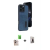 MARSİLYAN™- iPhone 16 Pro Max Kılıf Yörünge Işık Serisi - Siyah Bilvis Hayalet Cam Ekran Koruyucu + Raze Metal Kamera Lens - NLGY