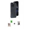 MARSİLYAN™- iPhone 16 Pro Max Kılıf Yörünge Işık Serisi - Siyah Bilvis Hayalet Cam Ekran Koruyucu + Raze Metal Kamera Lens - NLGY