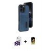 MARSİLYAN™- iPhone 16 Pro Max Kılıf Yörünge Işık Serisi - Siyah Buffer Cam Ekran Koruyucu + Bilvis Titan Kamera Lens - SH