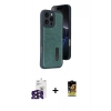 MARSİLYAN™- iPhone 16 Pro Max Kılıf Yörünge Işık Serisi - Siyah Buffer Cam Ekran Koruyucu + Bilvis Titan Kamera Lens - SH