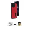 MARSİLYAN™- iPhone 16 Pro Max Kılıf Yörünge Işık Serisi - Siyah Buffer Cam Ekran Koruyucu + Gümüş Pers Alüminyum Kamera Lens