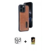 MARSİLYAN™- iPhone 16 Pro Max Kılıf Yörünge Işık Serisi - Siyah Buffer Cam Ekran Koruyucu + Gümüş Pers Alüminyum Kamera Lens