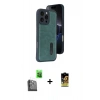 MARSİLYAN™- iPhone 16 Pro Max Kılıf Yörünge Işık Serisi - Siyah Buffer Cam Ekran Koruyucu + Raze Metal Kamera Lens - SH