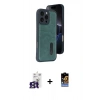 MARSİLYAN™- iPhone 16 Pro Max Kılıf Yörünge Işık Serisi - Siyah Buffer Hayalet Cam Ekran Koruyucu + Bilvis Titan Kamera Lens - TMGI