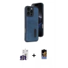 MARSİLYAN™- iPhone 16 Pro Max Kılıf Yörünge Işık Serisi - Siyah Buffer Hayalet Cam Ekran Koruyucu + Bilvis Titan Kamera Lens - TMGI