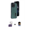 MARSİLYAN™- iPhone 16 Pro Max Kılıf Yörünge Işık Serisi - Siyah Buffer Hayalet Cam Ekran Koruyucu + Bilvis Titan Kamera Lens - SH