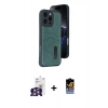 MARSİLYAN™- iPhone 16 Pro Max Kılıf Yörünge Işık Serisi - Siyah Buffer Hayalet Cam Ekran Koruyucu + Bilvis Titan Kamera Lens - GS