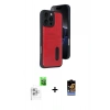 MARSİLYAN™- iPhone 16 Pro Max Kılıf Yörünge Işık Serisi - Siyah Buffer Hayalet Cam Ekran Koruyucu + Raze Metal Kamera Lens - BZ