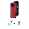 MARSİLYAN™- iPhone 16 Pro Max Kılıf Yörünge Işık Serisi - Siyah Joko Magic 5D Cam + Beyaz Raze Metal Kamera Lens