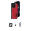 MARSİLYAN™- iPhone 16 Pro Max Kılıf Yörünge Işık Serisi - Siyah Joko Magic 5D Cam + PVD Metal Kamera Lens - SH