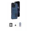 MARSİLYAN™- iPhone 16 Pro Max Kılıf Yörünge Işık Serisi - Siyah Joko Magic 5D Cam + PVD Metal Kamera Lens - GS