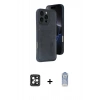 MARSİLYAN™- iPhone 16 Pro Max Kılıf Yörünge Işık Serisi - Siyah Joko Magic 5D Cam + PVD Metal Kamera Lens - SH