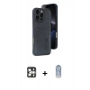 MARSİLYAN™- iPhone 16 Pro Max Kılıf Yörünge Işık Serisi - Siyah Joko Magic 5D Cam + PVD Metal Kamera Lens - GS