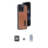 MARSİLYAN™- iPhone 16 Pro Max Kılıf Yörünge Işık Serisi - Siyah Joko Magic 5D Cam + PVD Metal Kamera Lens - SH