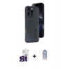 MARSİLYAN™- iPhone 16 Pro Max Kılıf Yörünge Işık Serisi - Siyah Joko Magic 5D Cam + Siyah Bilvis Titan Kamera Lens