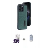 MARSİLYAN™- iPhone 16 Pro Max Kılıf Yörünge Işık Serisi - Siyah Joko Magic 5D Cam + Siyah Bilvis Titan Kamera Lens