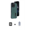 MARSİLYAN™- iPhone 16 Pro Max Kılıf Yörünge Işık Serisi - Siyah Joko Magic 5D Cam + PVD Metal Kamera Lens - SH