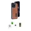 MARSİLYAN™- iPhone 16 Pro Max Kılıf Yörünge Işık Serisi - Siyah Joko Magic 5D Hayalet Cam + Beyaz Raze Metal Kamera Lens