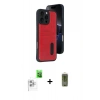 MARSİLYAN™- iPhone 16 Pro Max Kılıf Yörünge Işık Serisi - Siyah Joko Magic 5D Hayalet Cam + Beyaz Raze Metal Kamera Lens
