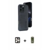 MARSİLYAN™- iPhone 16 Pro Max Kılıf Yörünge Işık Serisi - Siyah Joko Magic 5D Hayalet Cam + PVD Metal Kamera Lens - GD