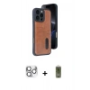 MARSİLYAN™- iPhone 16 Pro Max Kılıf Yörünge Işık Serisi - Siyah Joko Magic 5D Hayalet Cam + Pers Alüminyum Kamera Lens - GS