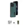 MARSİLYAN™- iPhone 16 Pro Max Kılıf Yörünge Işık Serisi - Siyah Joko Magic 5D Hayalet Cam + Pers Alüminyum Kamera Lens - GS