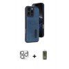 MARSİLYAN™- iPhone 16 Pro Max Kılıf Yörünge Işık Serisi - Siyah Joko Magic 5D Hayalet Cam + Pers Alüminyum Kamera Lens - GS